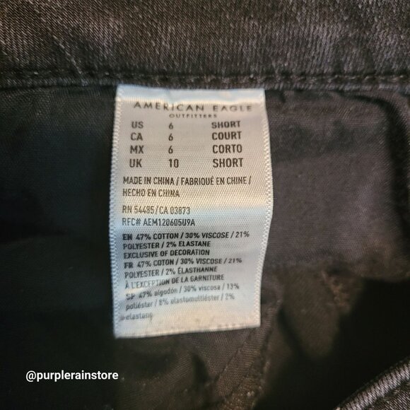 American Eagle Jeans 6 S Next Level Stretch Jegging Super Hi Rise Black Wash - Picture 6 of 12